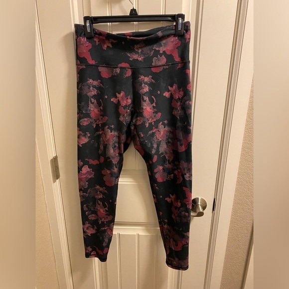 Jessica Simpson Active Wear L Floral Leggings Buttery Soft Stretch Athletic Pant - Picture 1 of 5